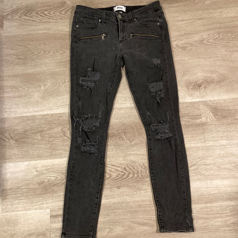 PAIGE Indio Zip Jeans Size 28 - Picture 2 of 6